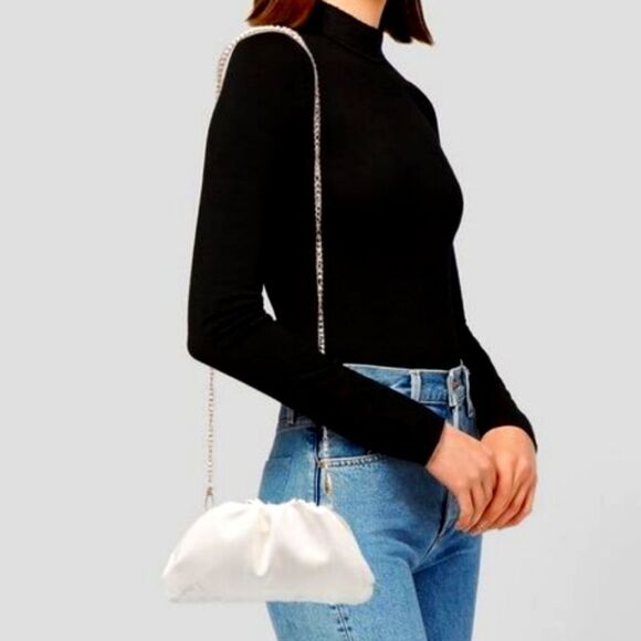 UNDERSTATED LEATHER Crescent Clutch in Ivory - Picture 12 of 12